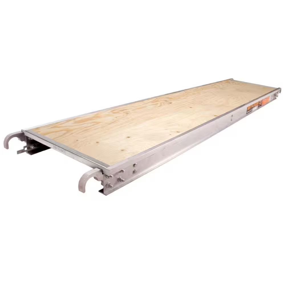 7 Ft. L X 19 In. W Aluminum Scaffold Platform W/ 5/8 In. Plywood Plank, Reinforc
