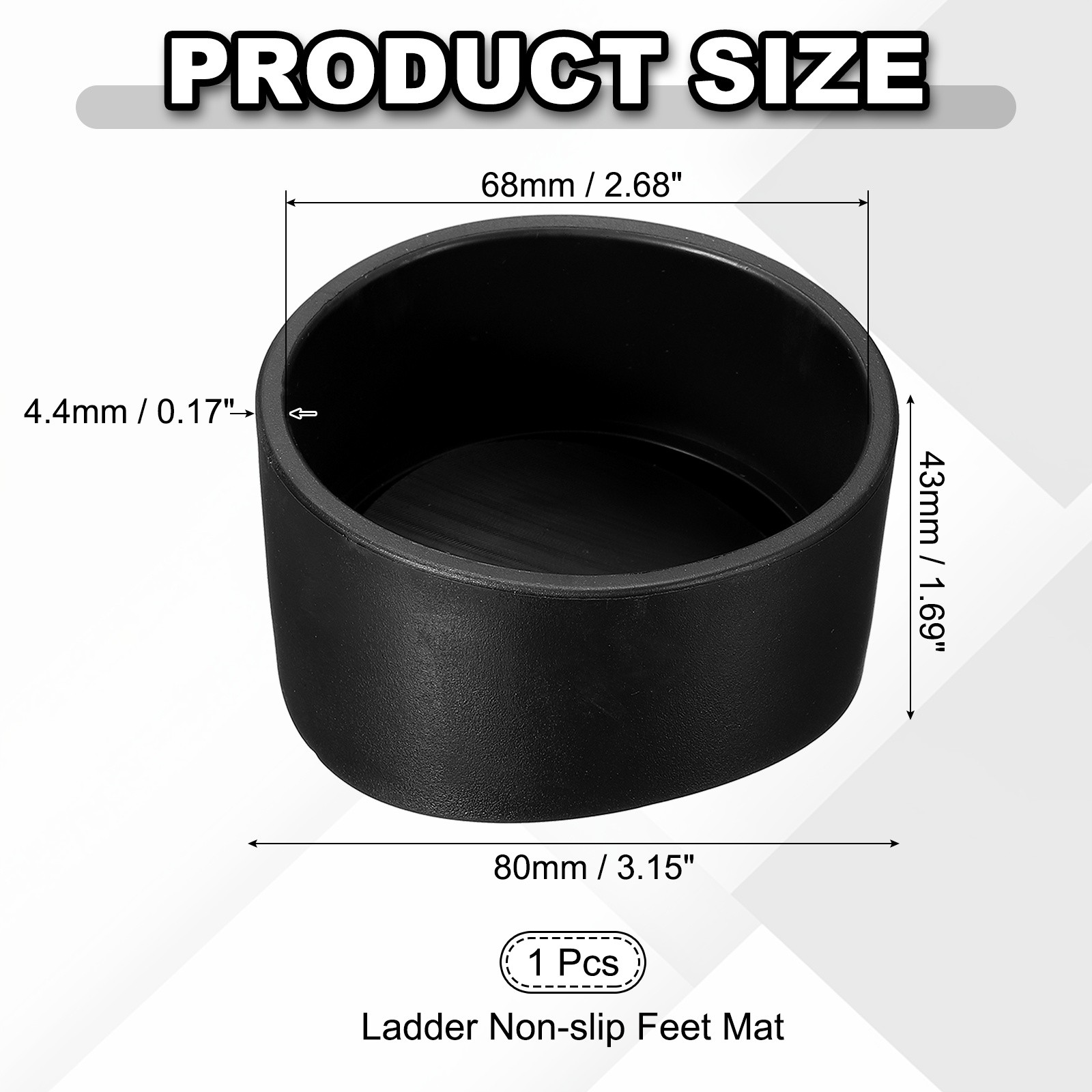 Ladder Non Slip Feet Mat (68mm ID), Rubber Round Step Ladder Foot