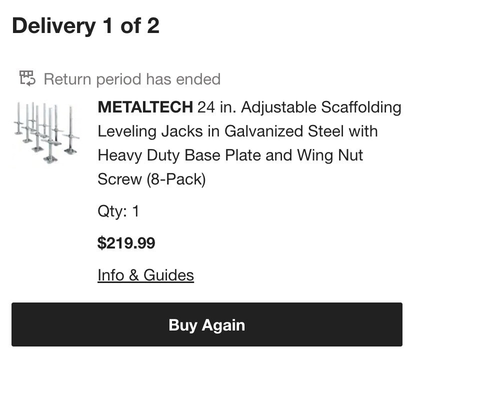 Metaltech M-MBSJP24HK8 24 inch Leveling Jack – 8 Pack