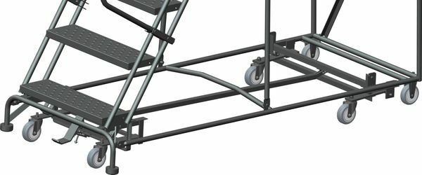 NEW! Ballymore 143 in H Steel Rolling Ladder, 11 Steps, 450 lb Load Cap!!