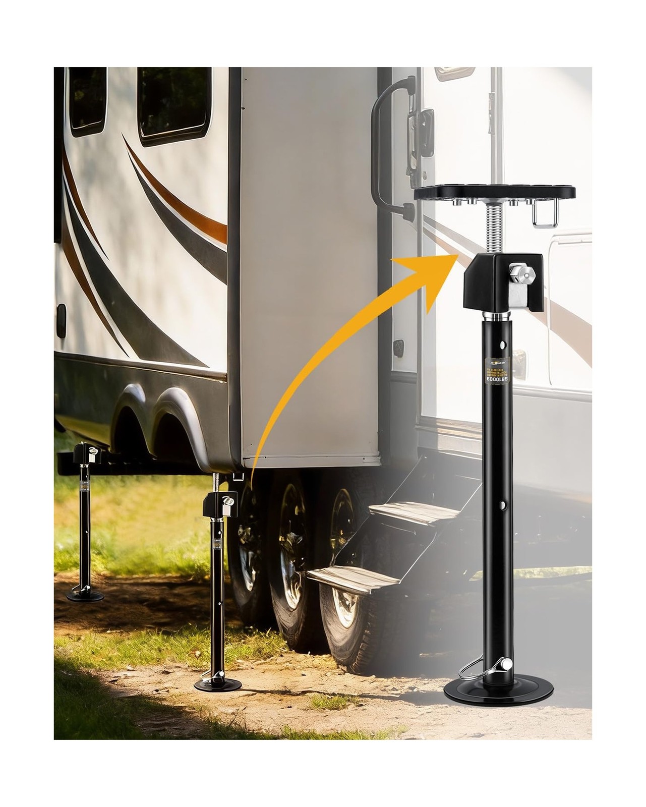 RV Slide Out Support Jacks Set of 2, 6000lbs Heavy Duty Supports, Adjustable …