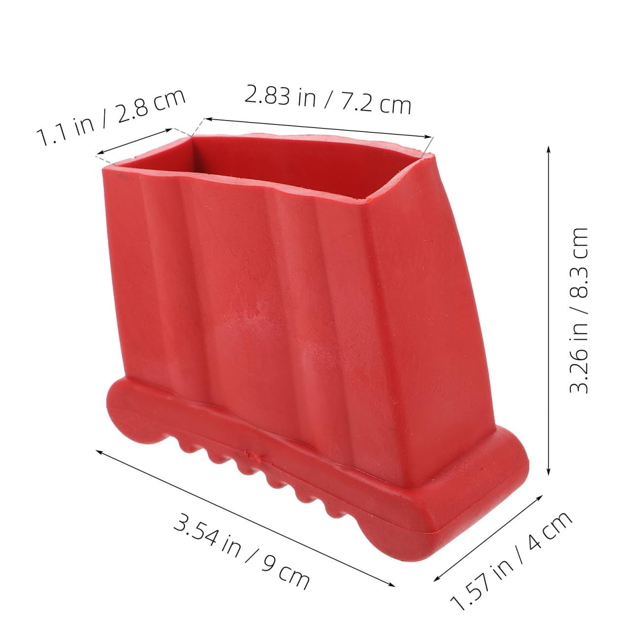 Angoily 2PCS Non Slip Folding Ladder Feet Mat, Stair Rubber Foot Pads Red