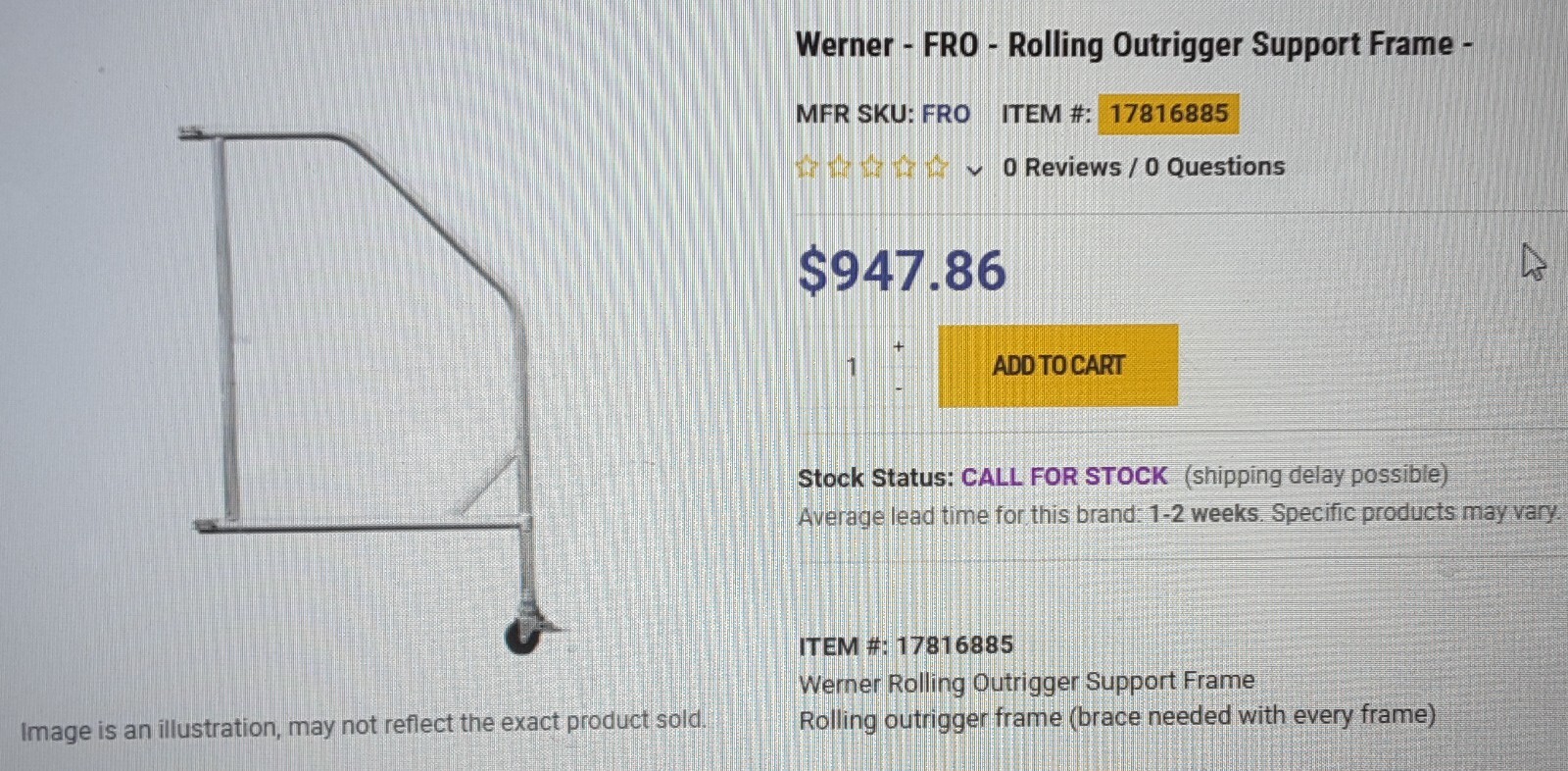 Used Werner Aluminum Scaffolding, being sold as one lot