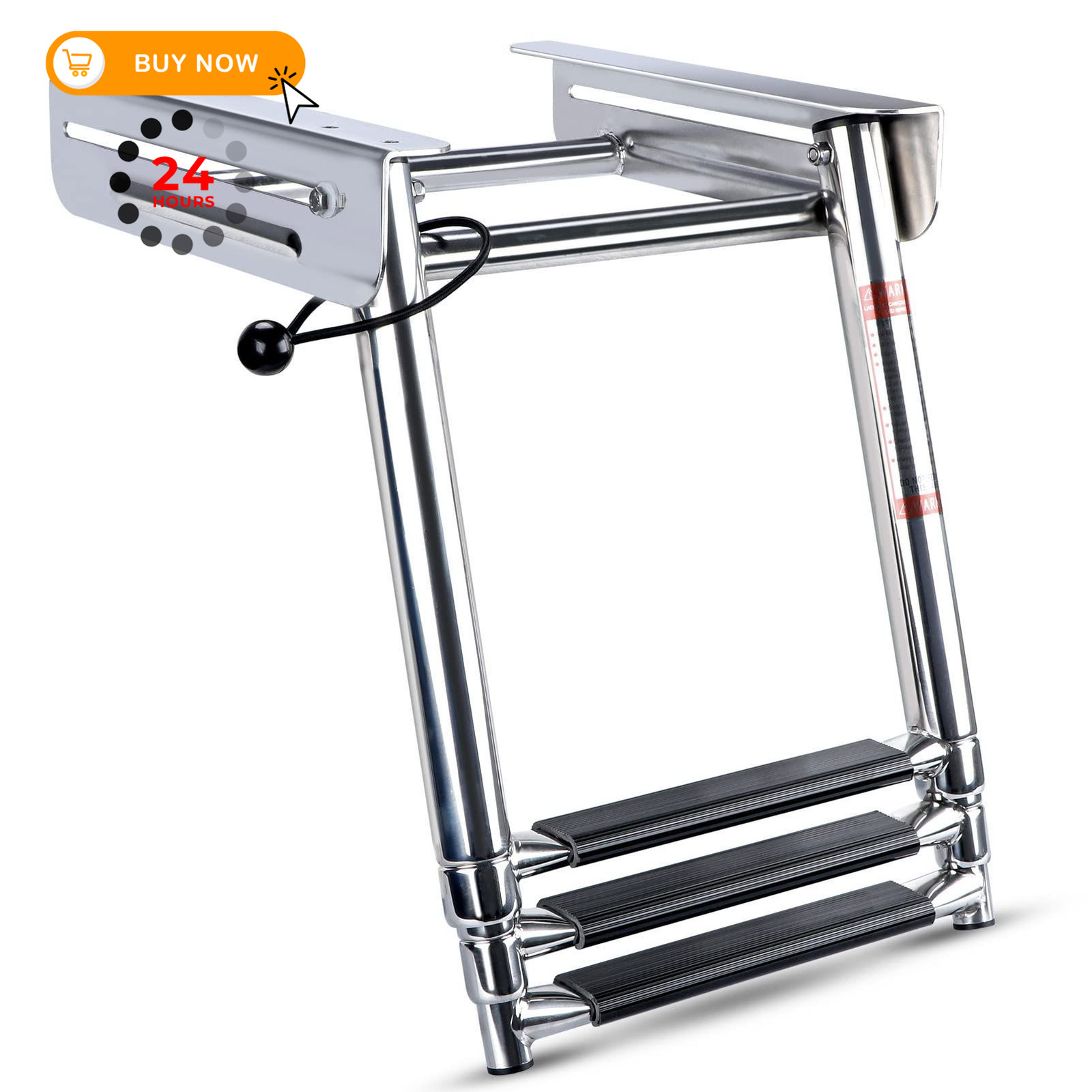 XinKunmarine Pontoon Boat Ladder 3 Step Folding, 3 Step, 3-step Standard