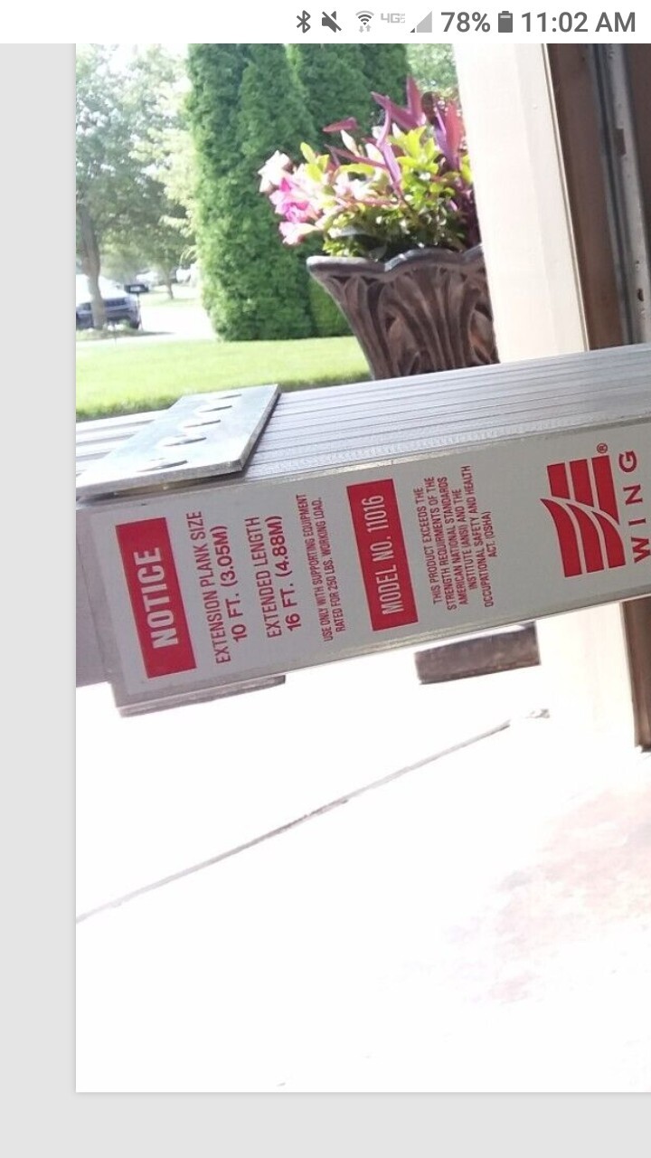 10-16 ft. Little Giant Telescopic Plank scaffold staging aluminum 250lb max load