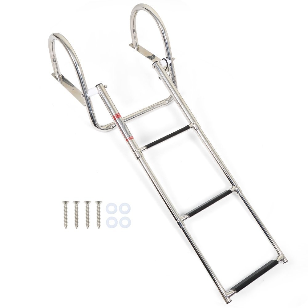 2 Step 3 Step 4 Step 5 Step Telescoping Foldable Boat Ladder with Hand Railing
