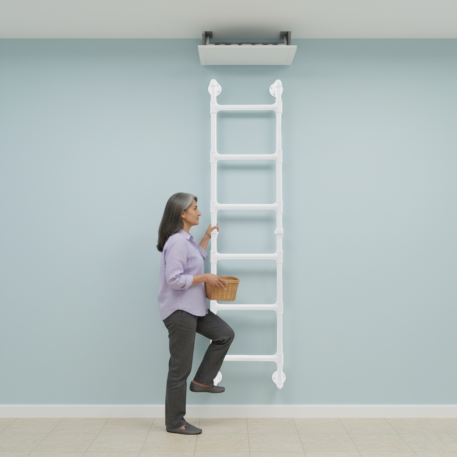 Bunk Bed Ladder 6-Step Ladder High Loft Attic Step Ladders