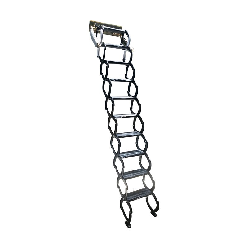 Wall Mounted Attic Loft Ladder Loft Wall Ladder Attic Black Folding 12 Steps