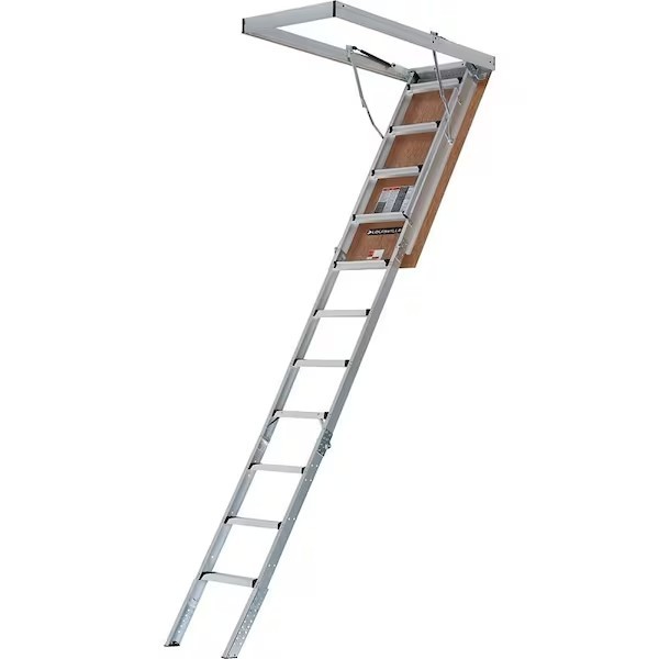 NEW! Attic Ladder, 7 ft 8 in to 10 ft 3 in H Ceiling, 25-1/2 x 54 in Opening!!