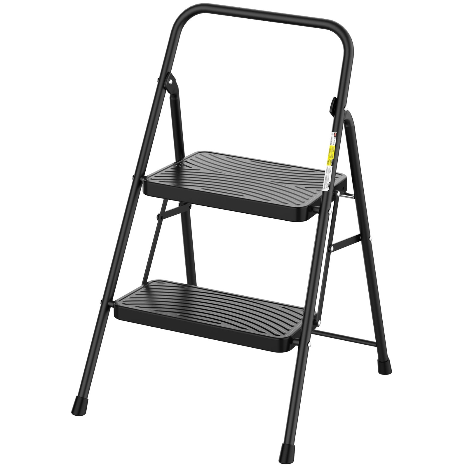 HBtower 2 Step Ladder, Stool with Wide Anti-Slip 2 Black