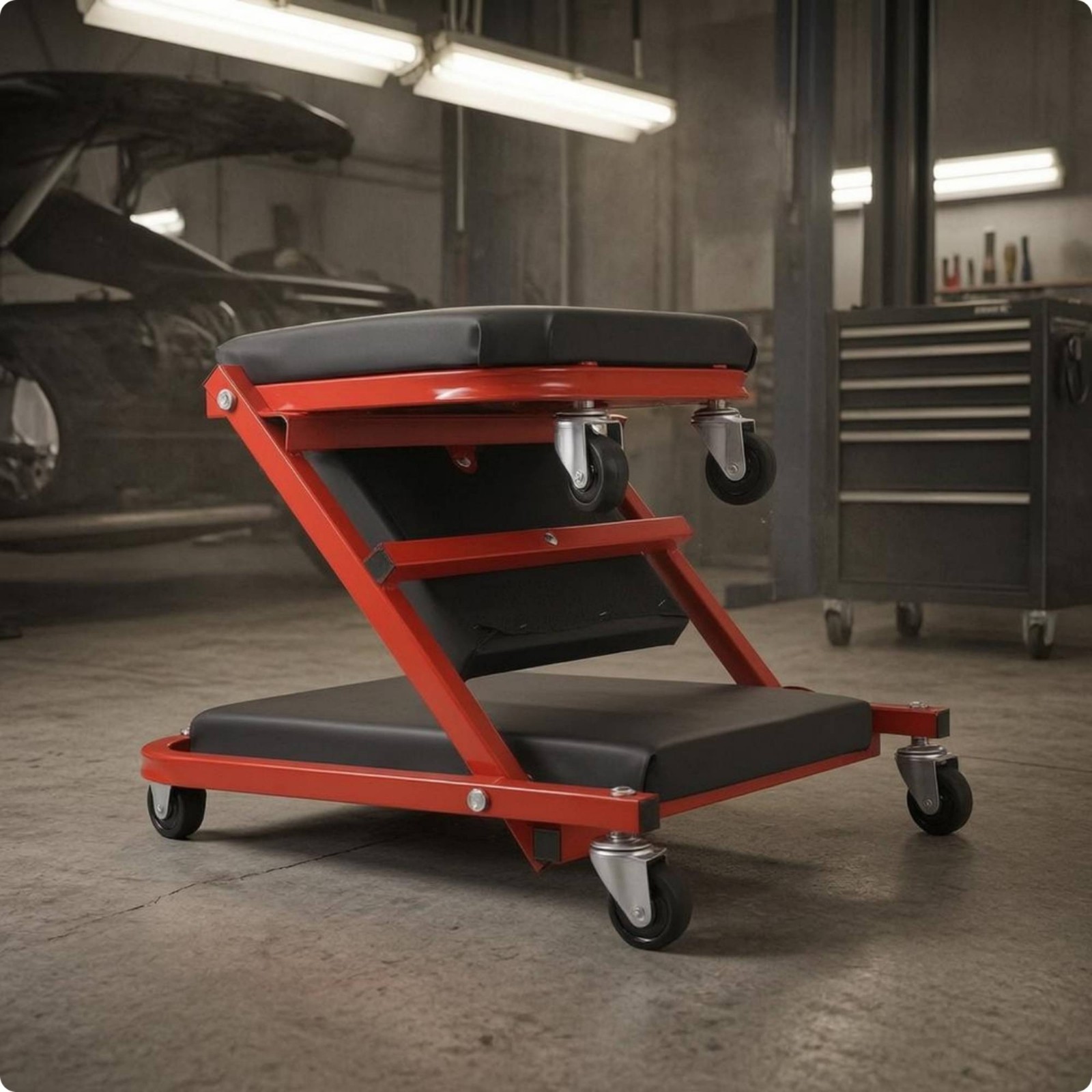 Z-Shaped Creeper Cushioned Two-Way-Use Creeper Seat for Mechanics