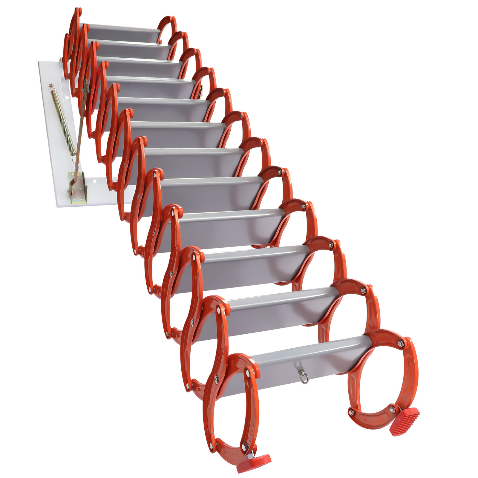 Attic Ladder Pull Down System, 12 Steps Aluminum Magnesium Alloy Attic Stairs