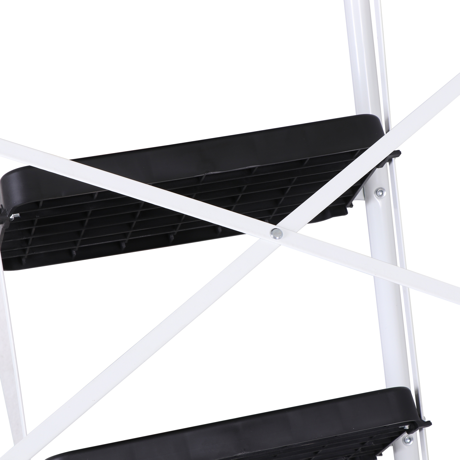 4-Step Ladder Folding Step Stool 330lbs Max Load Capacity Sturdy Steel Non-Slip