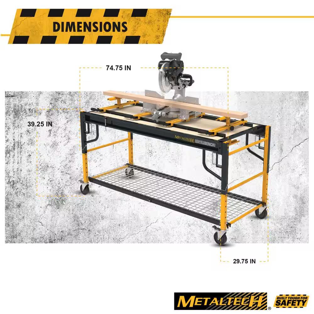 3.3 Ft. X 6.23 Ft. X 2.48 Ft. 1 Story Steel Baker Rolling Workbench Scaffold, 11