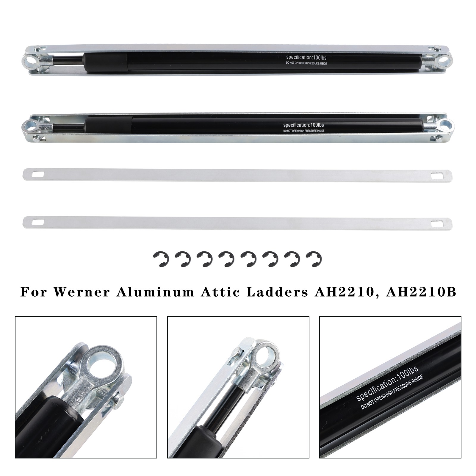 2PCS 36-80 Standard Strut Kit For Werner Aluminum Attic Ladders AH2210 AH2210B，