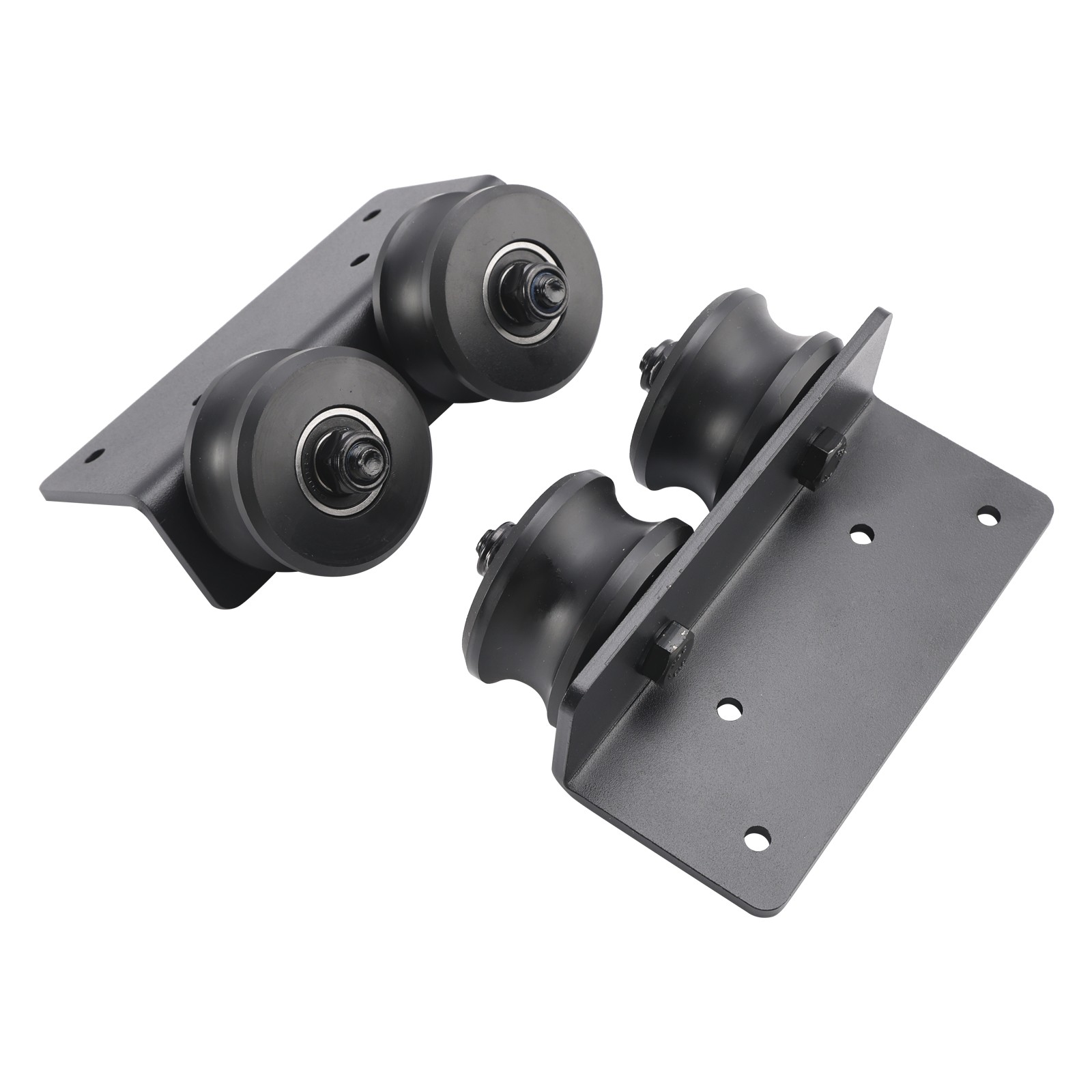 Rolling Library Sliding Ladder Hardware Kit with Brake 3.3FT Round Tube black