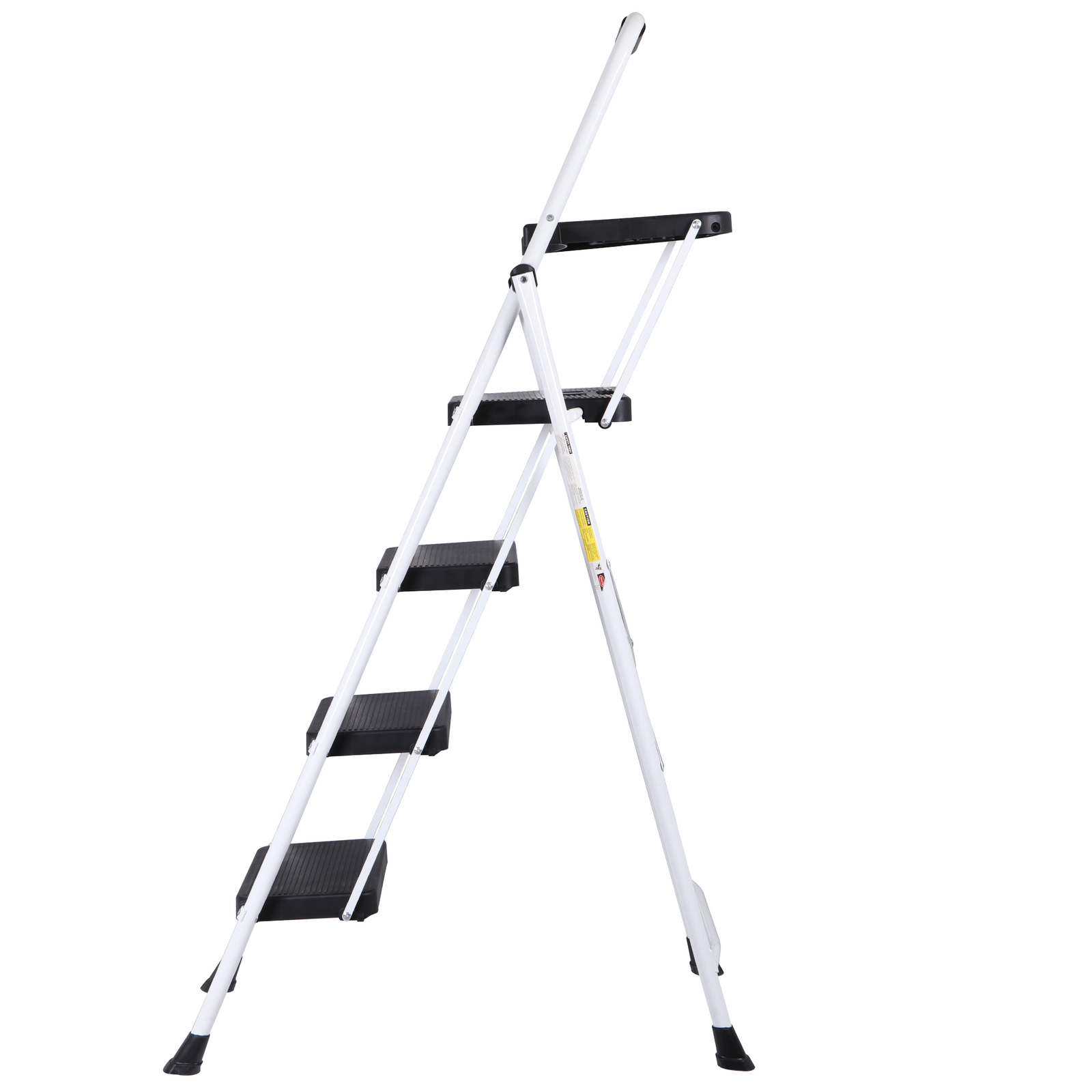 4-Step Ladder Folding Step Stool 330lbs Max Load Capacity Sturdy Steel Non-Slip