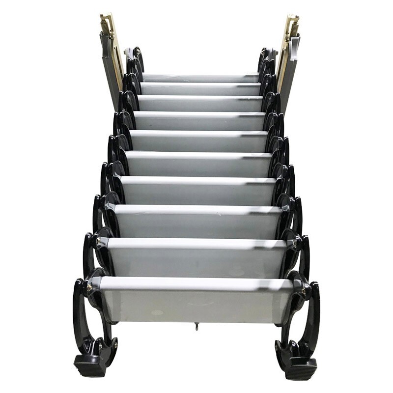 10+2 Steps Wall Mounted Folding Ladder Loft Stair Attic Folding Ladder Staircase