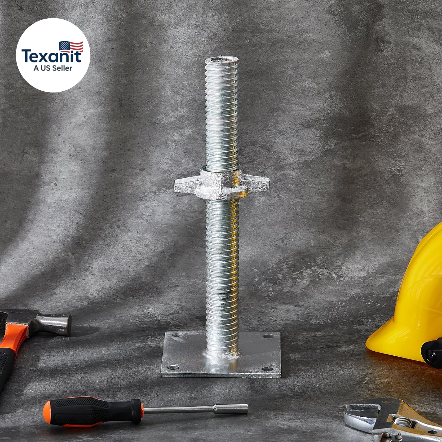4 Pack 12Inch Adjustable Leveling Jacks Scaffolding Hollow Screw Jacks with Base