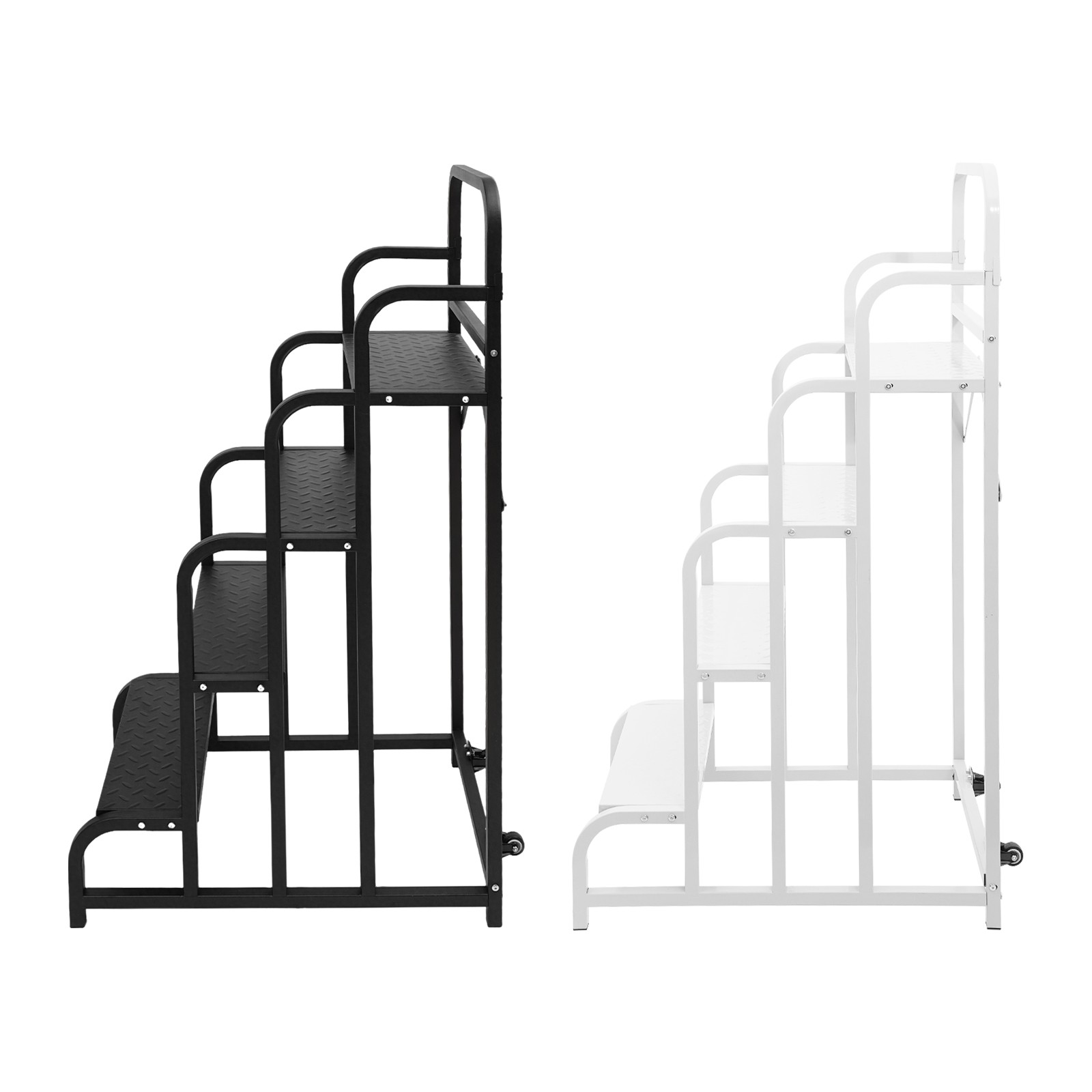 Industrial & Warehouse 4-Step Stair Carbon Steel Rolling Stair W/ 2 Wheels NEW