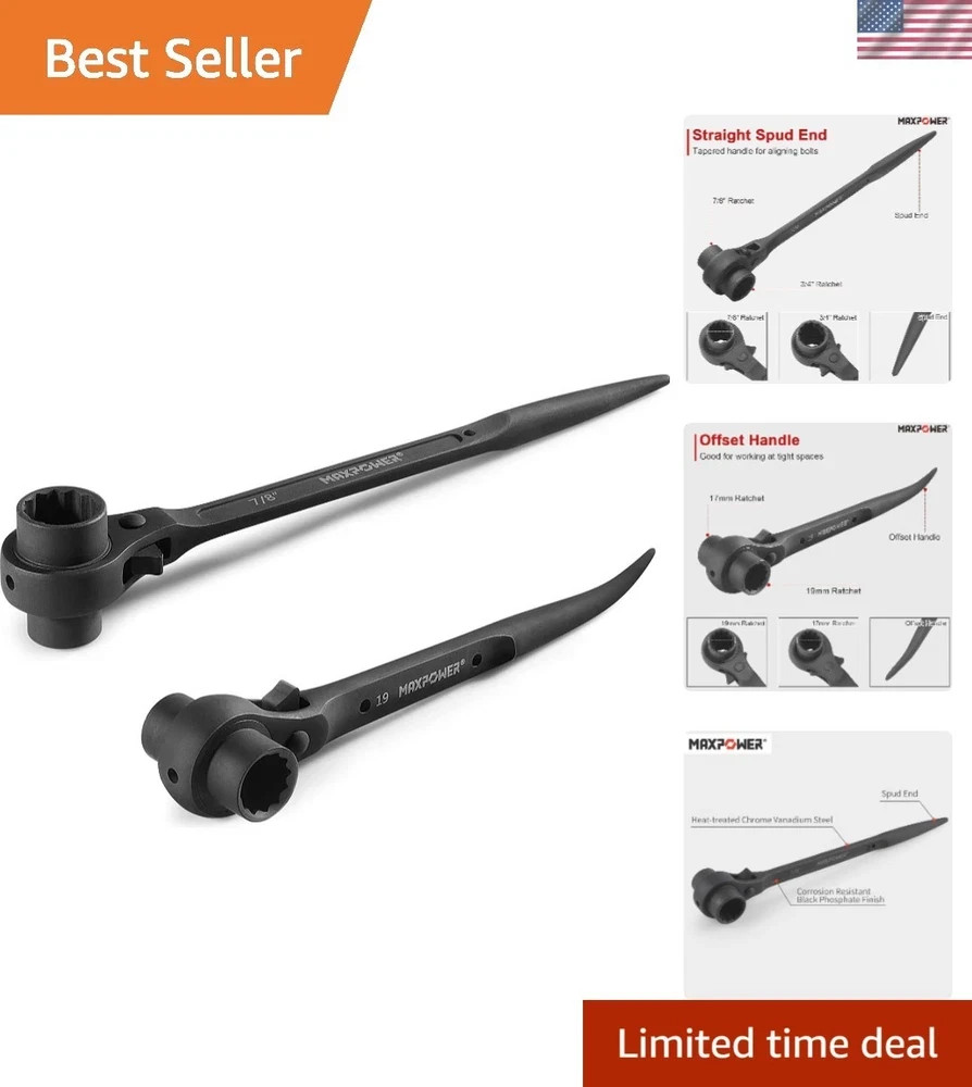 Alloy Steel Scaffold Wrench Set: 2PCS Dual Socket for Fasteners & Scaffolding