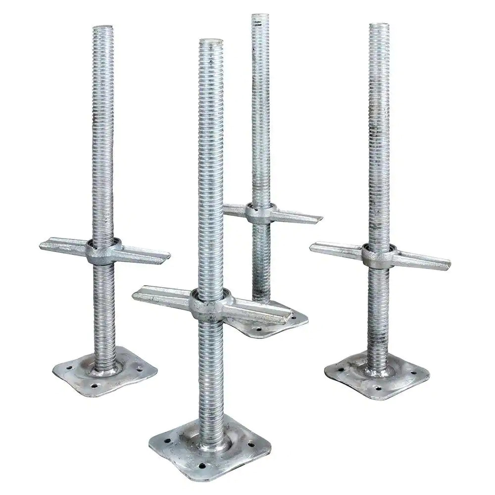 Metaltech Scaffold Leveling Jack W/ Base Plate Wing Nut Screw 24″ (4-Pack)