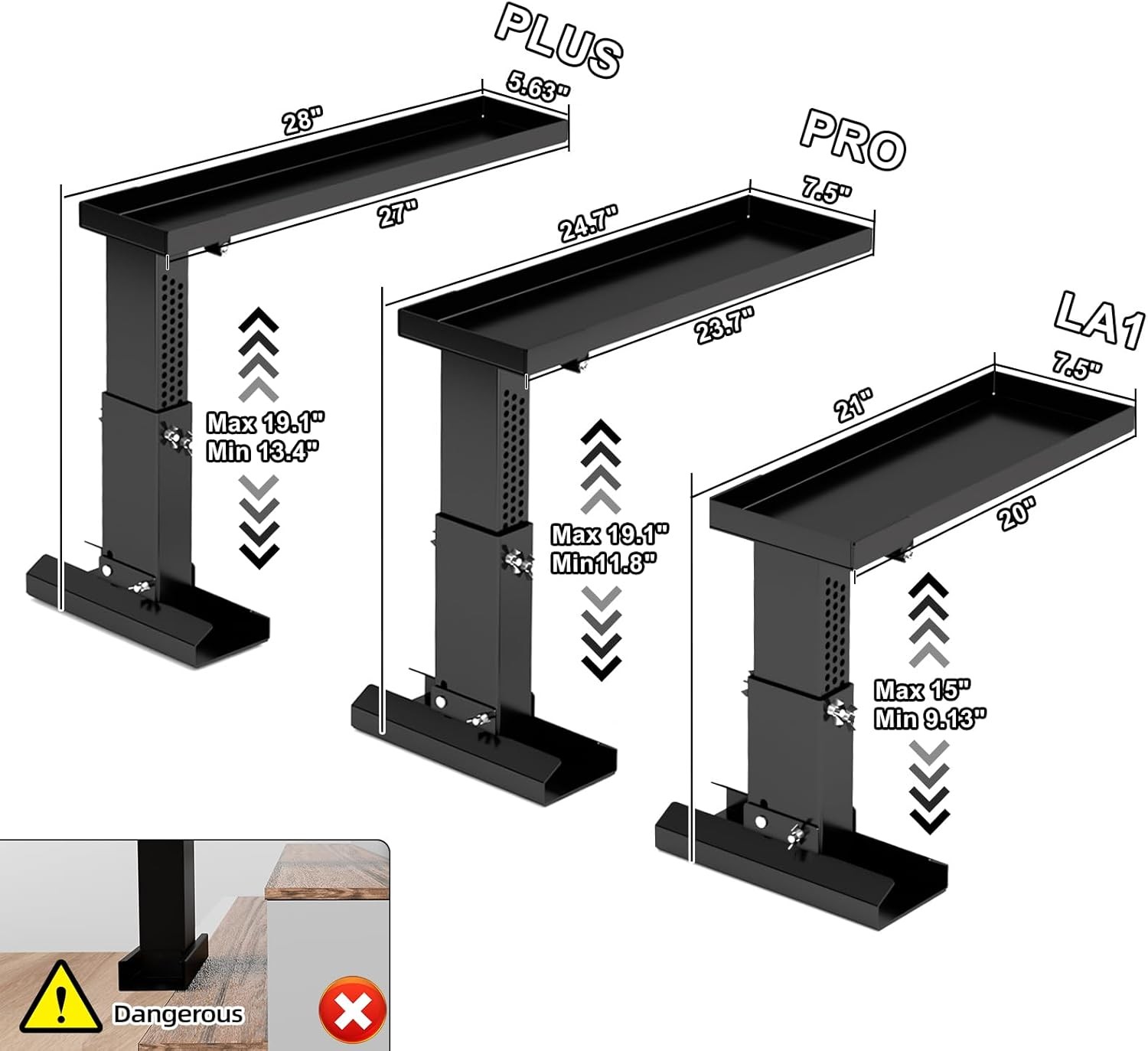 Ladder Leveler Adjustable 11.8-19.1″ with 23.7×7.5″ Platform for Stairs