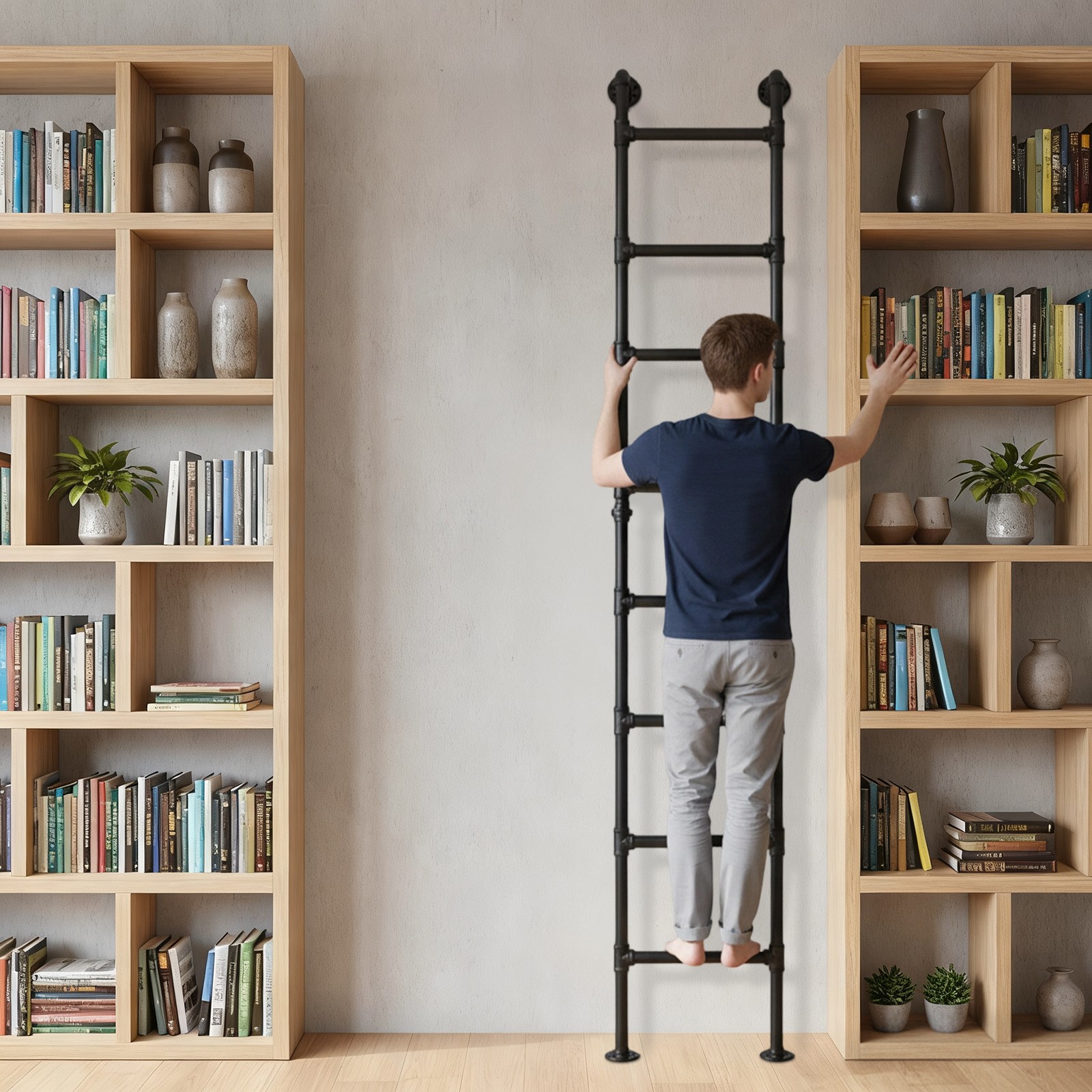 8-Step Loft Ladder Bunk Bed Ladder High Attic Step Ladders 150kg/330.69lbs
