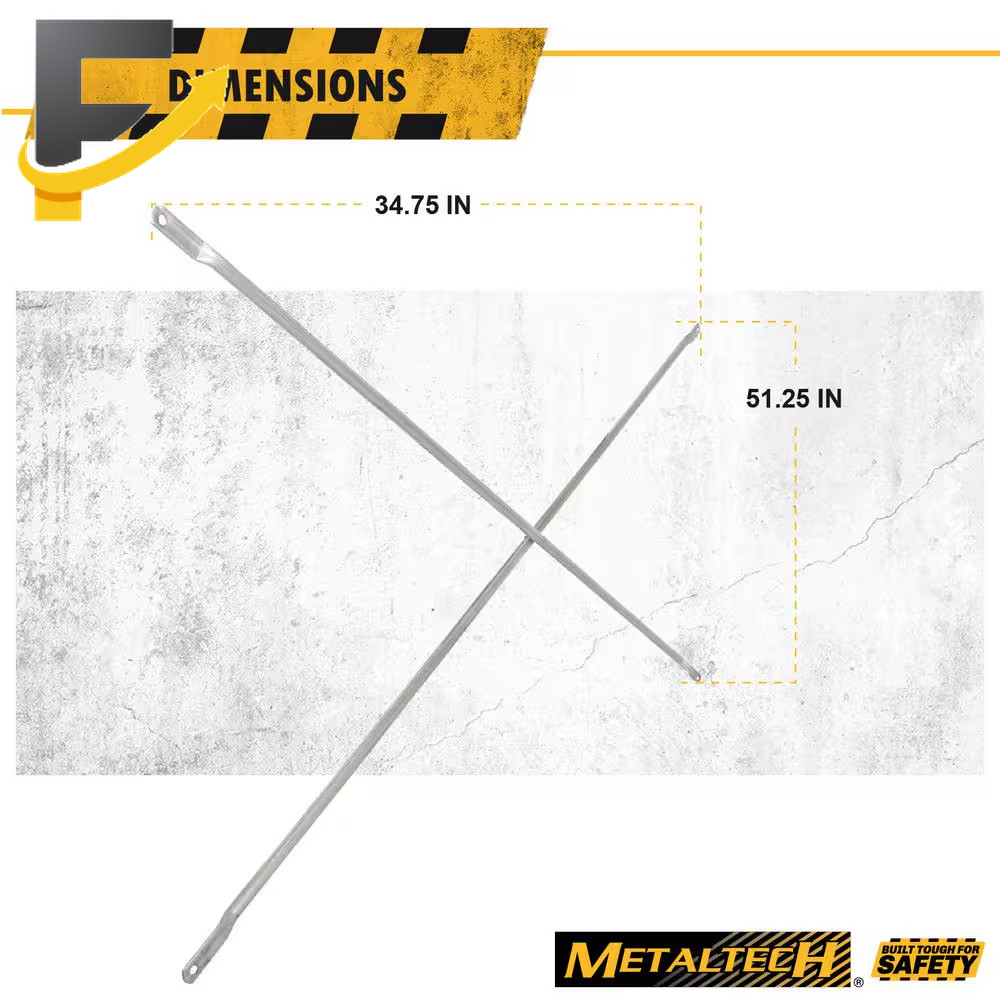 7 Ft. X 4 Ft. Galvanized Steel Squaring Cross Brace for Scaffolding Frames