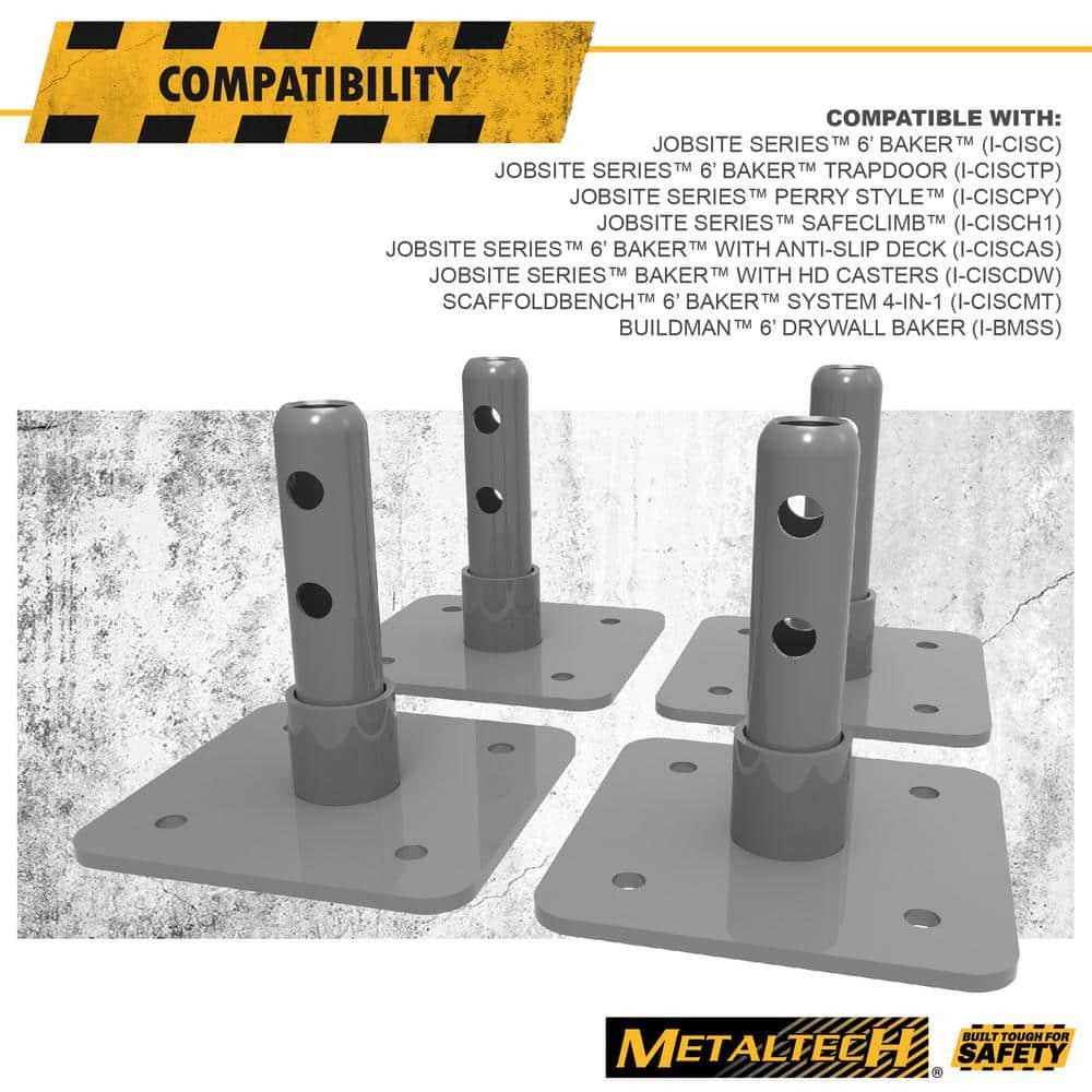 MetalTech 4.75″x4.75″x4.75″ Steel Base Plate Leveling Baker Style Scaffolding