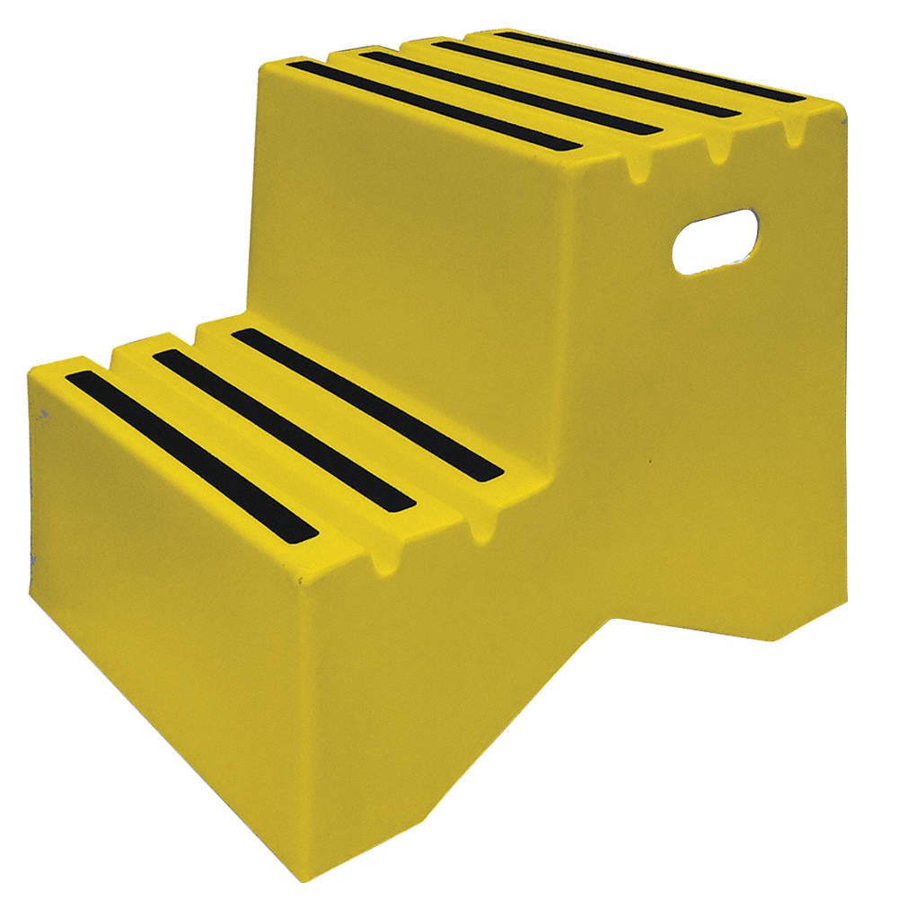 DPI ST217-14 Step Stand,2 Steps,Polyethylene,Yellow 38GU02