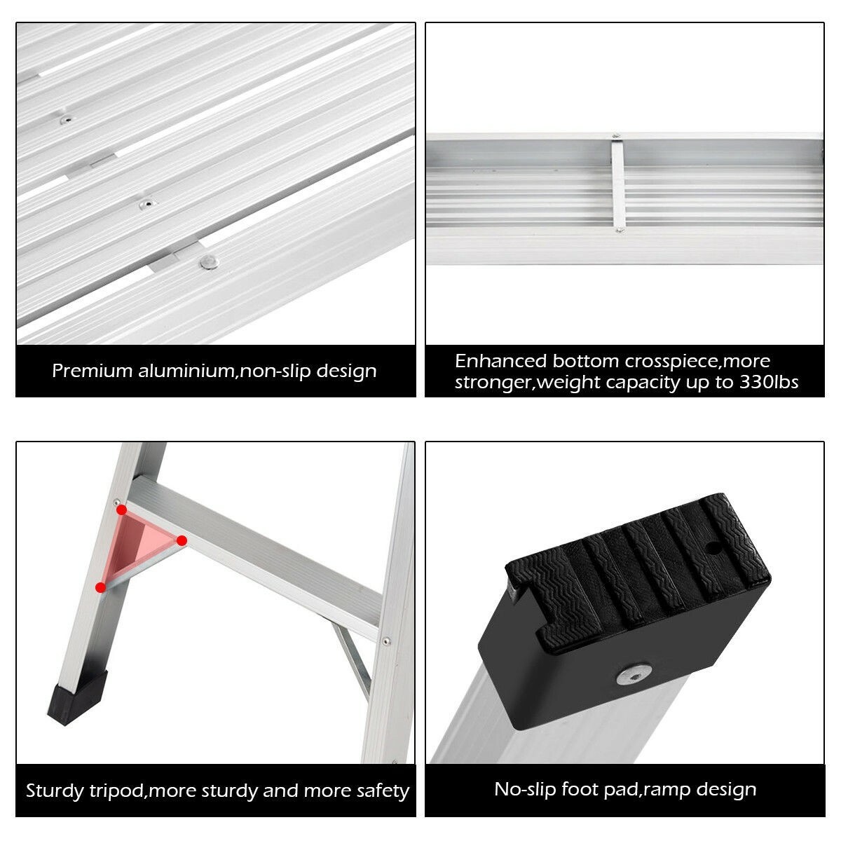 Portable EN131 Folding Aluminum Platform Drywall Step Up Work Bench Stool Ladder