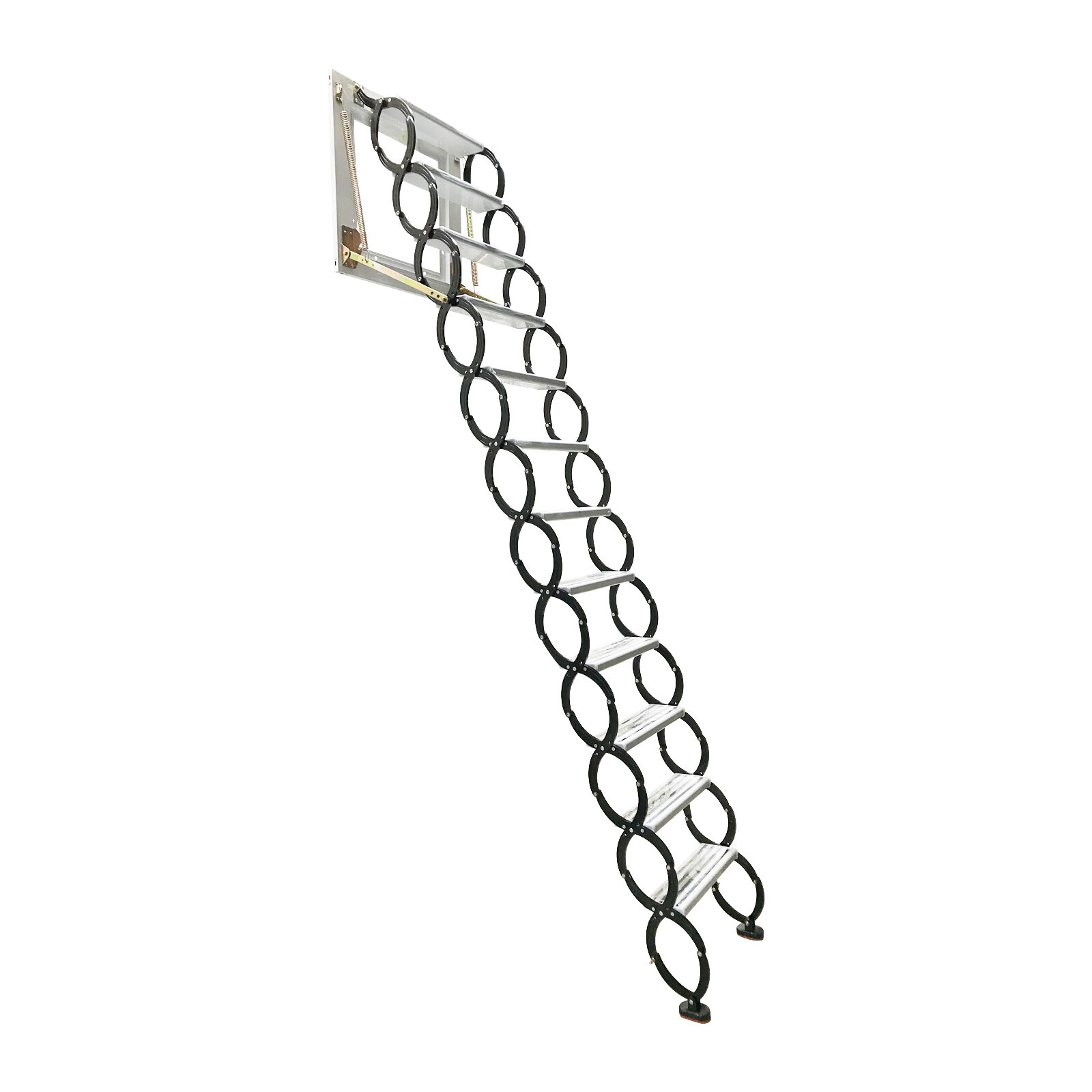 INTSUPERMAI Wall Mounted Attic Ladder for Loft Folding Step Ladder 10ft Height