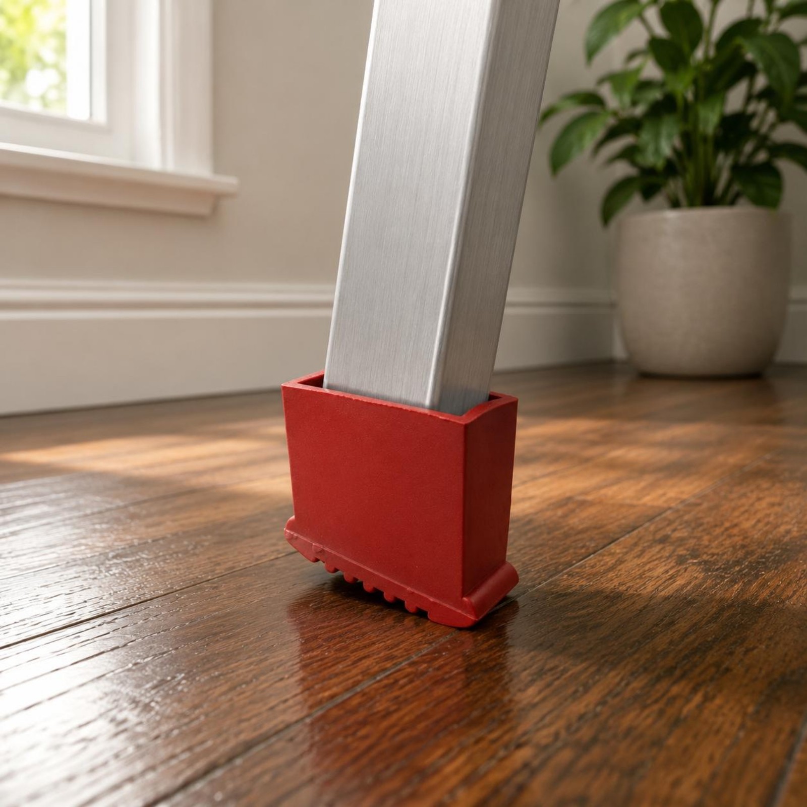 Red Ladder Foot Sleeve Floor Protection Ribbed Ladder Foot Cap