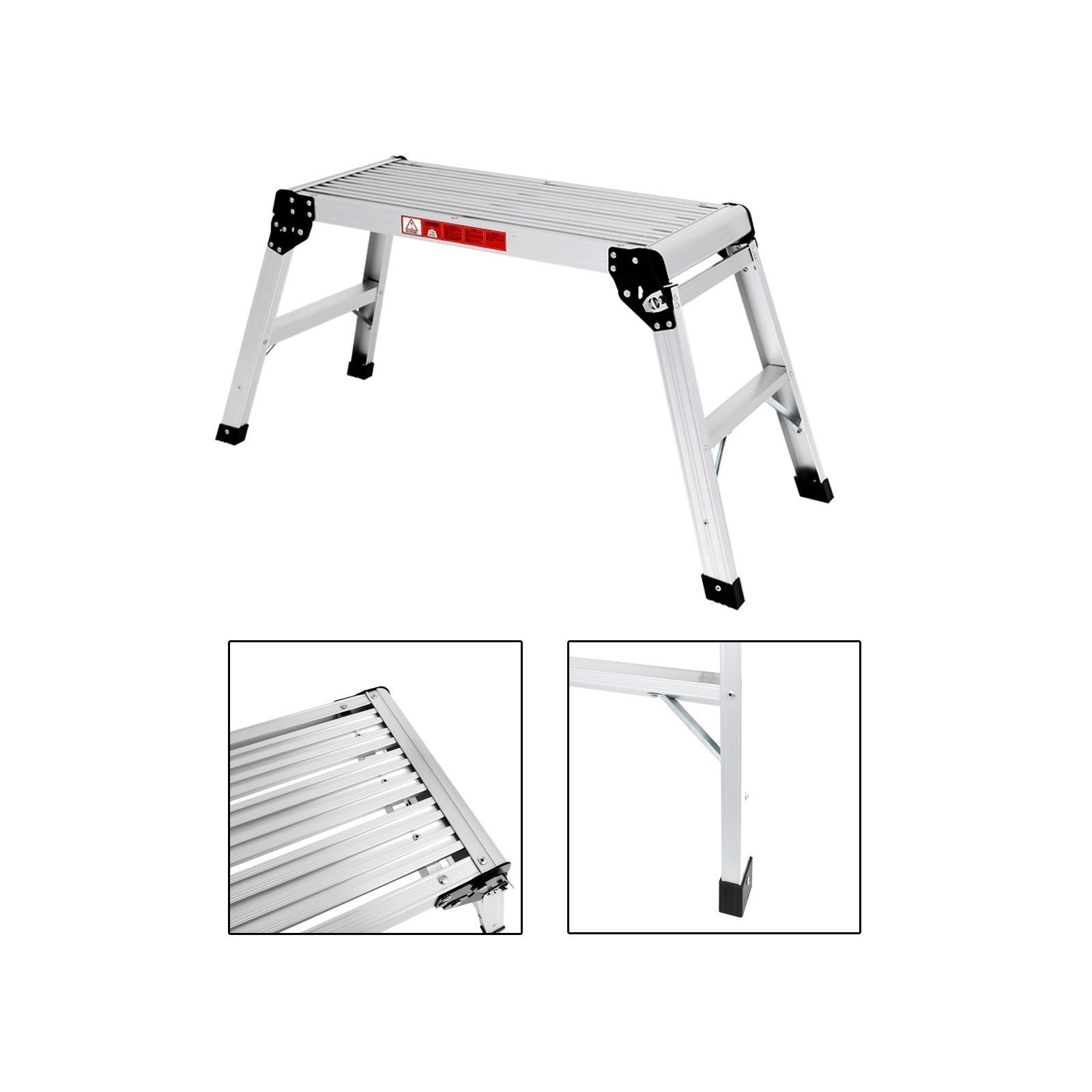 Aluminum Step Stool Non-slip Folding Work Platform 330lbs Drywall Ladder