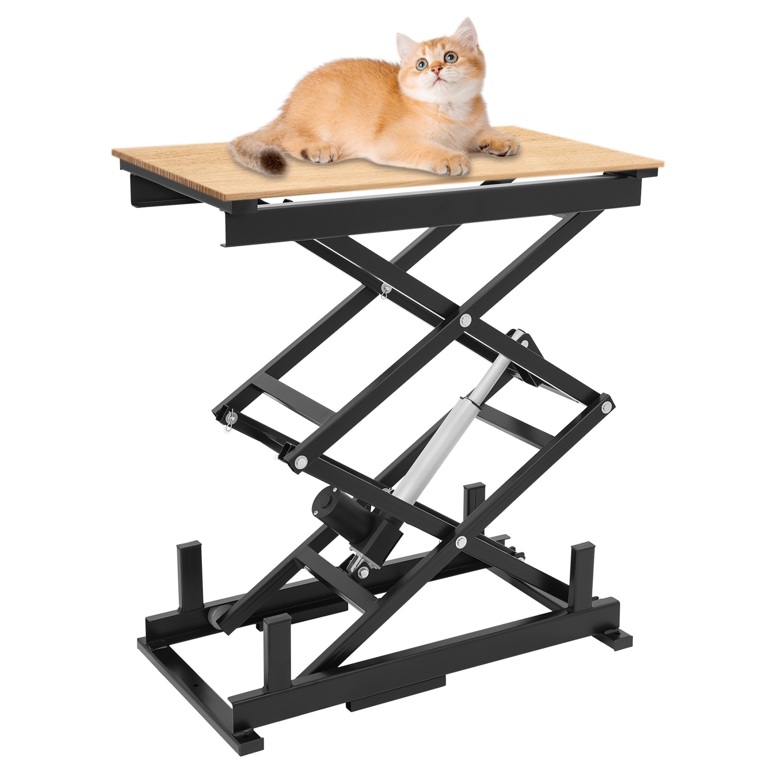 Electric Scissor Lift Table Hydraulic 140lbs Capacity Adjustable Height Foldable