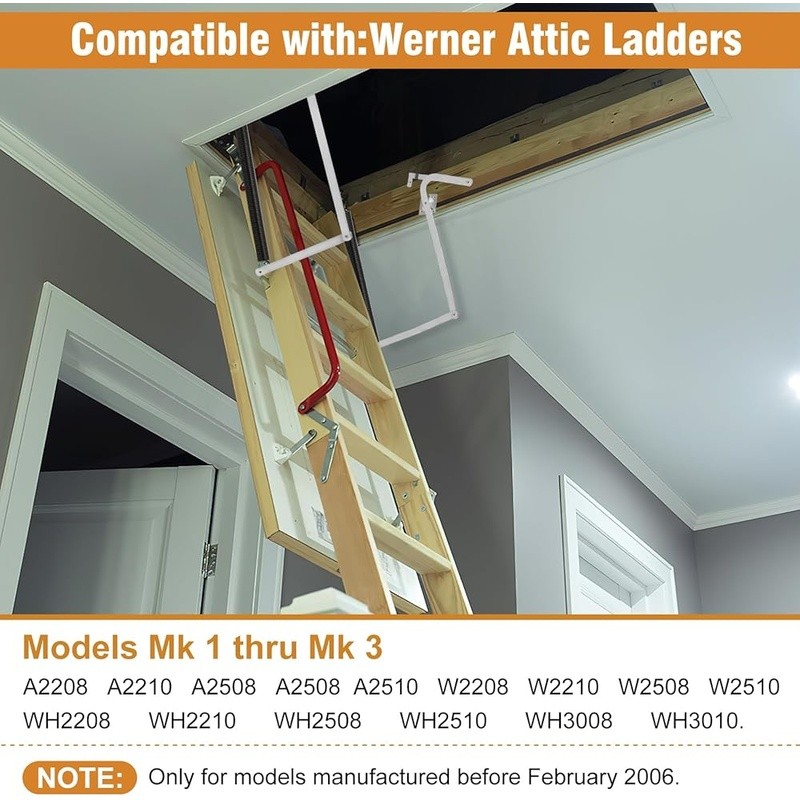 Attic Ladder Hinge Arms Replacement Compatible W/ Werner Durable Upgrade Kit New