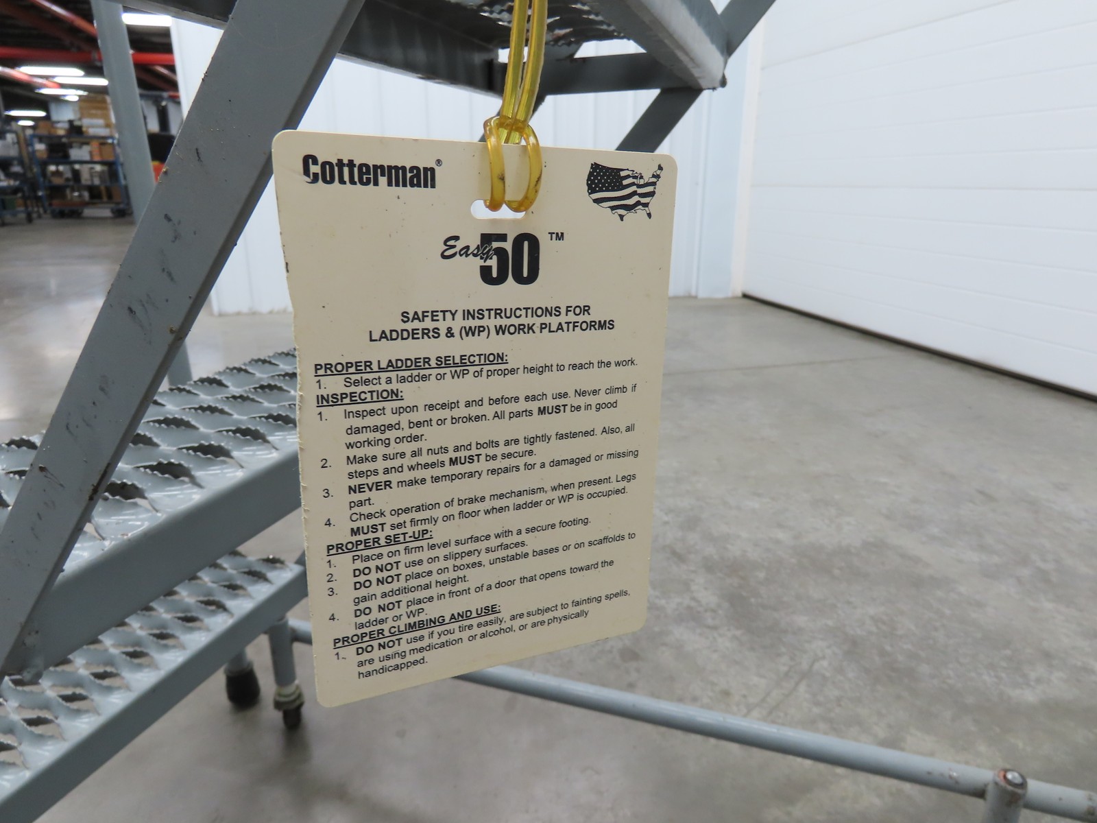 Cotterman 1204R Rolling Ladder Narrow Aisle 4 Step 12″ Platform 40″ Top Step
