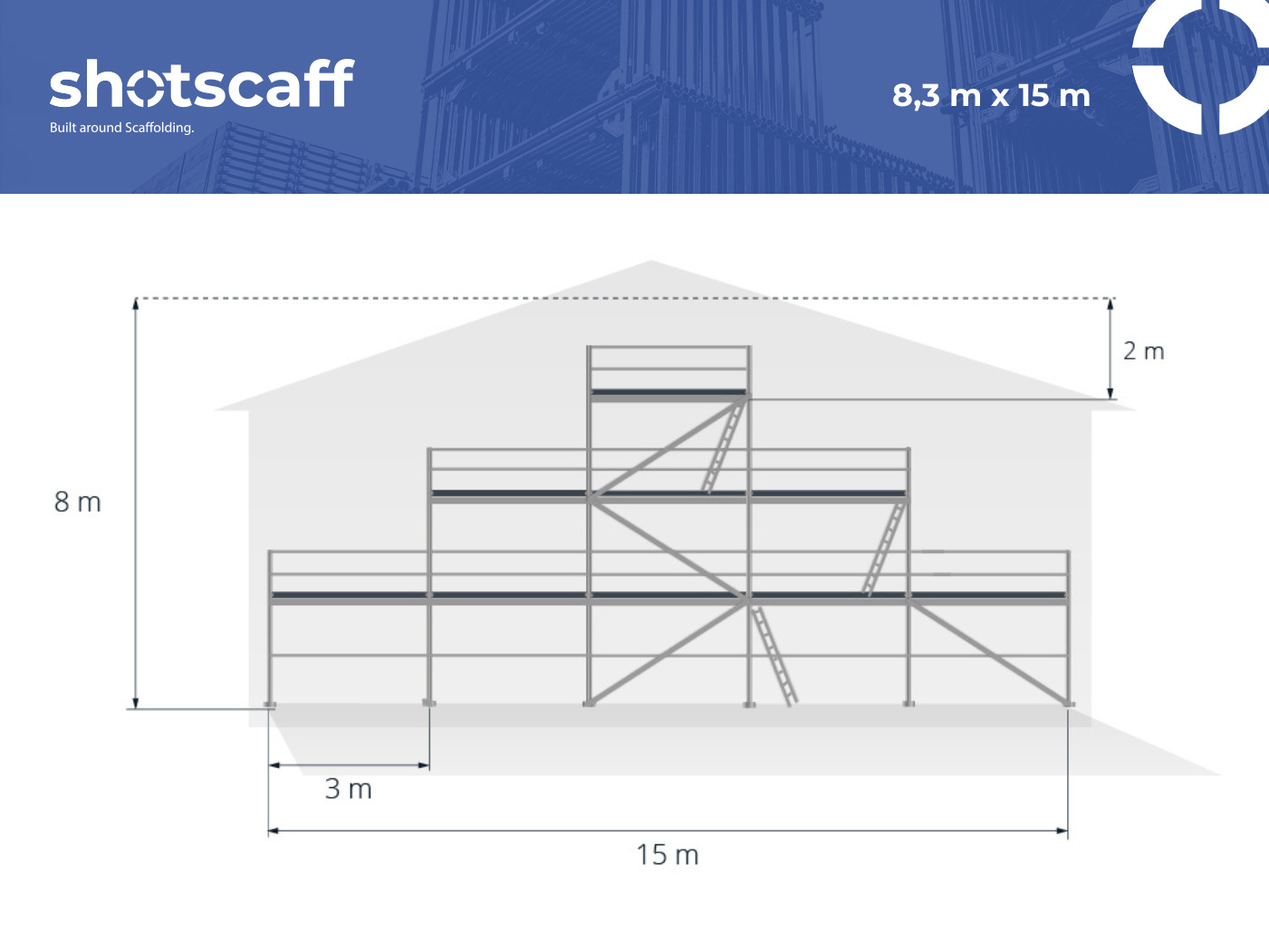 Complete aluminium gable scaffolding 8 x 15 m aluminium scaff 74 gable wall d…