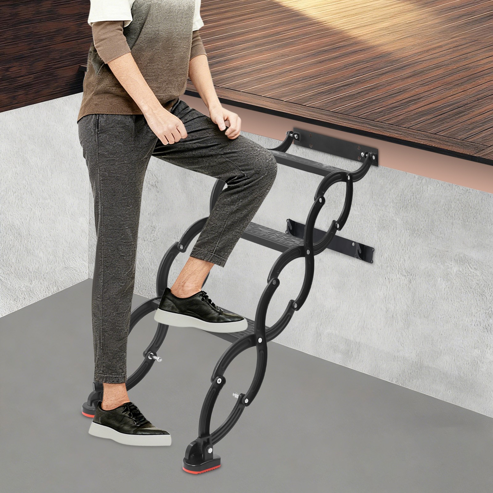 Folding Ladder Telescoping Step Ladders Retractable Wall Mounted Folding Stair