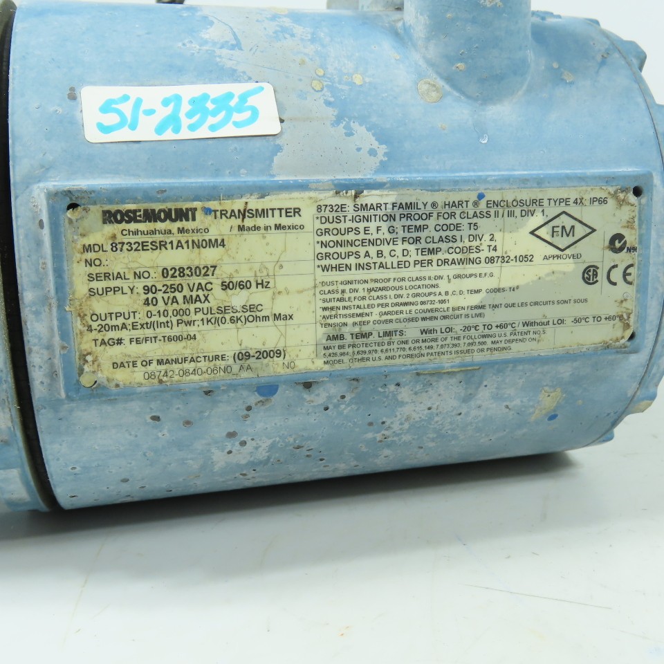 Rosemount 8732ESR1A1N0M4 8732E Magnetic Flowmeter Transmitter 4-20mA HART