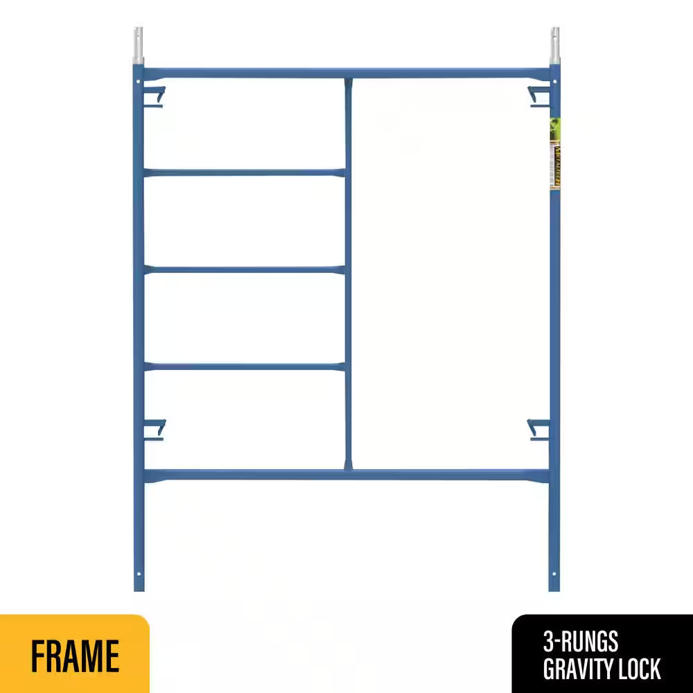 Saferstack 6.3 Ft. H X 5 Ft. W 1-Story Steel Mason Scaffold Frame Set with Coupl