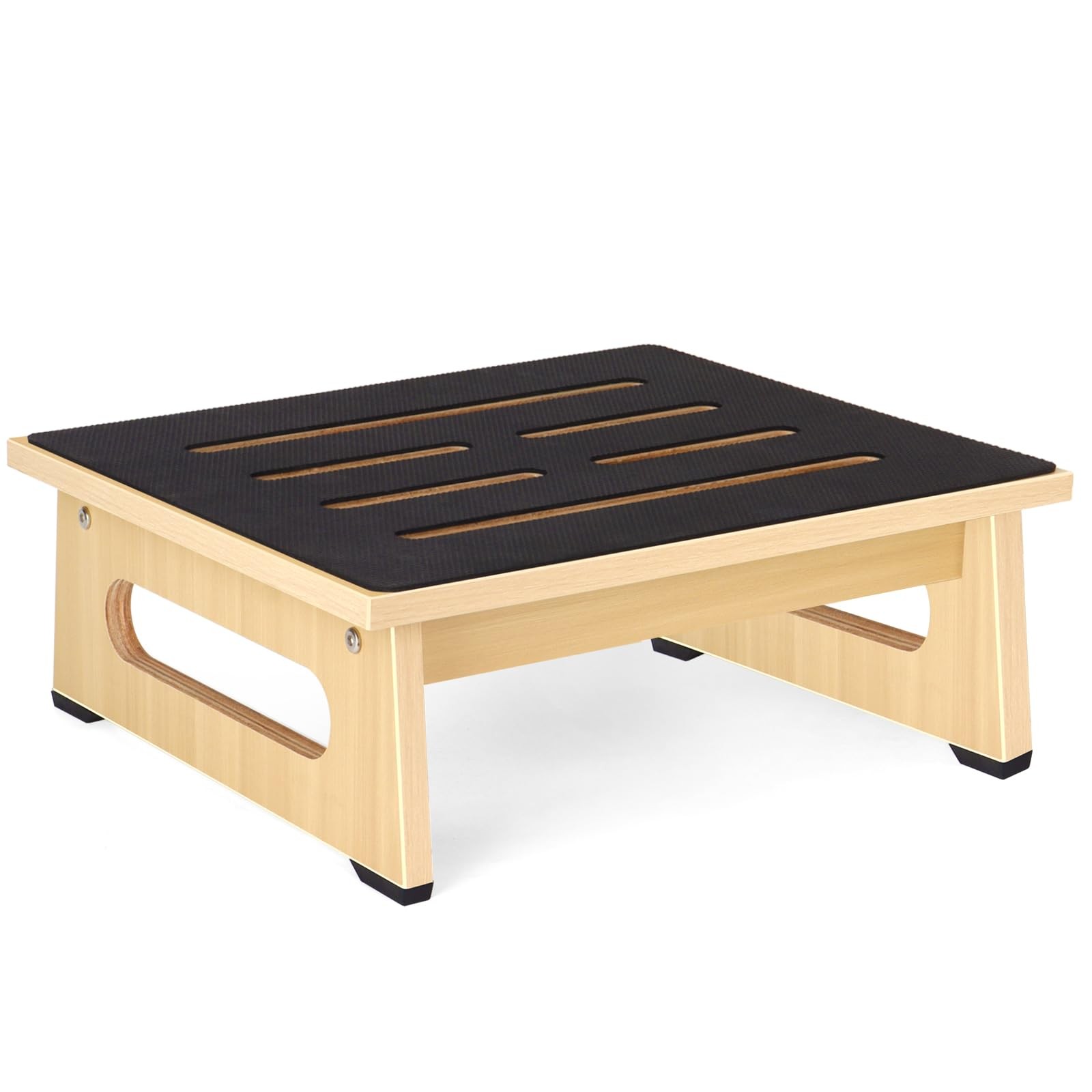 One Step Stool for Adults Seniors with Non-Slip Rubber 5.5inch, Natural