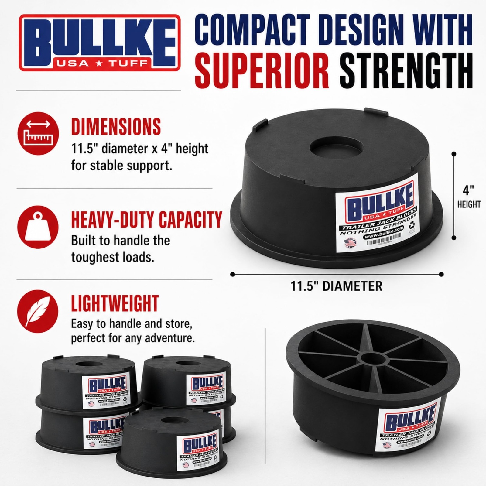 USA-Made Trailer Leveling Blocks – for RV and Camper,Heavy Duty Jack Pads, St…