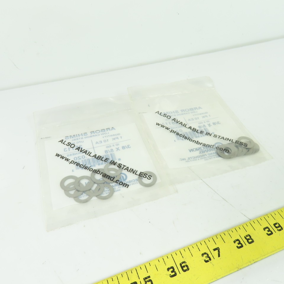 Precision 25113 Arbor Shims 3/8″ ID x 5/8″ OD x 0.020″ Low Carbon Steel Lot/20