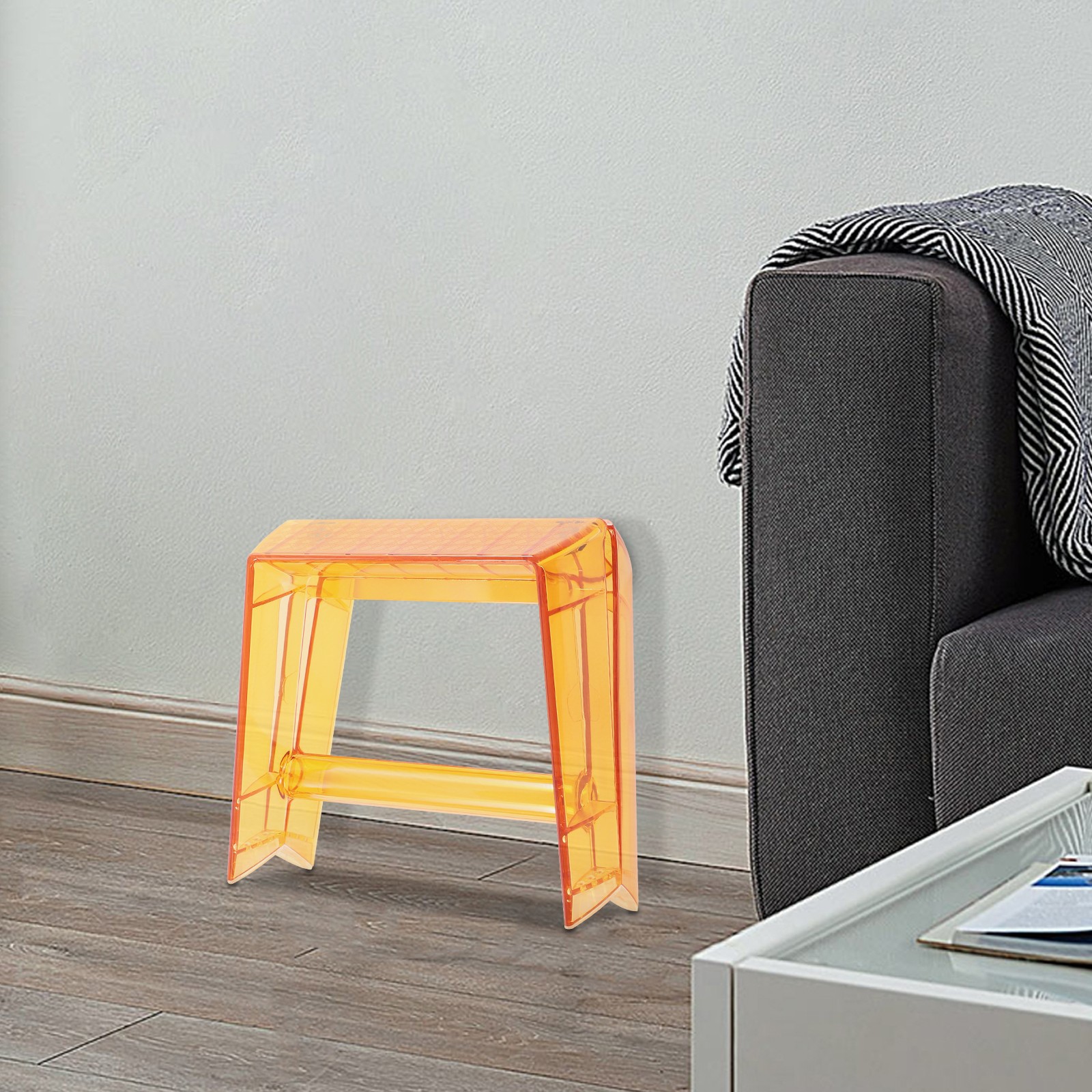 Protable Step Ladder Step Stool for Adults Clear Stool for Indoor Outdoor