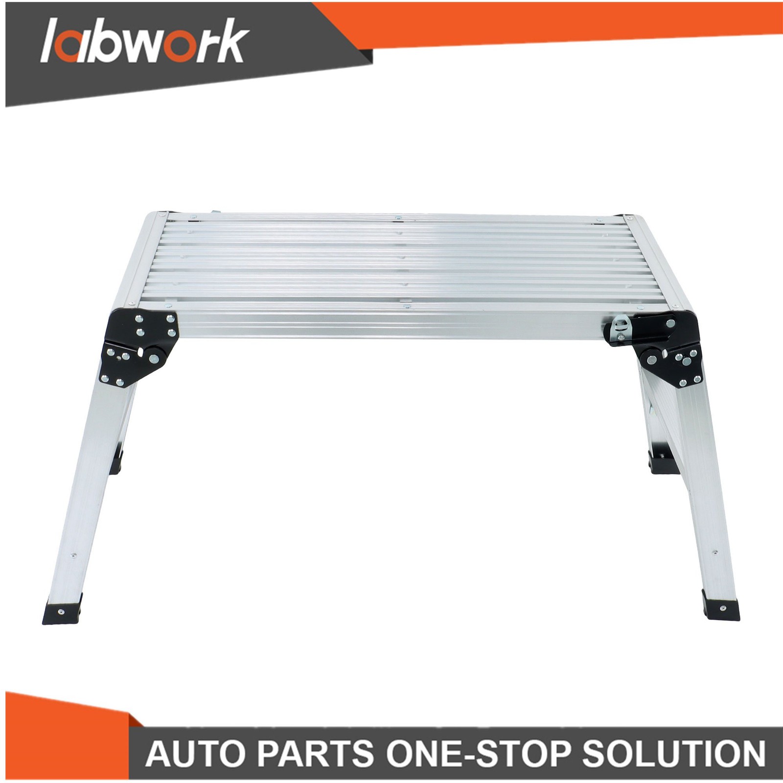 Labwork 330lb Aluminum Step Stool Non-slip Folding Work Platform Drywall Ladder