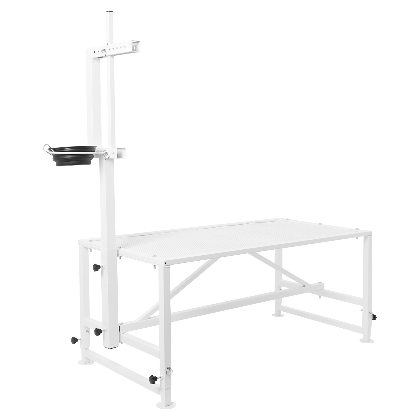 Metal Goat Stand for Goat Milk & Sheep Trimming w/ Headpiece & Feeding Bin