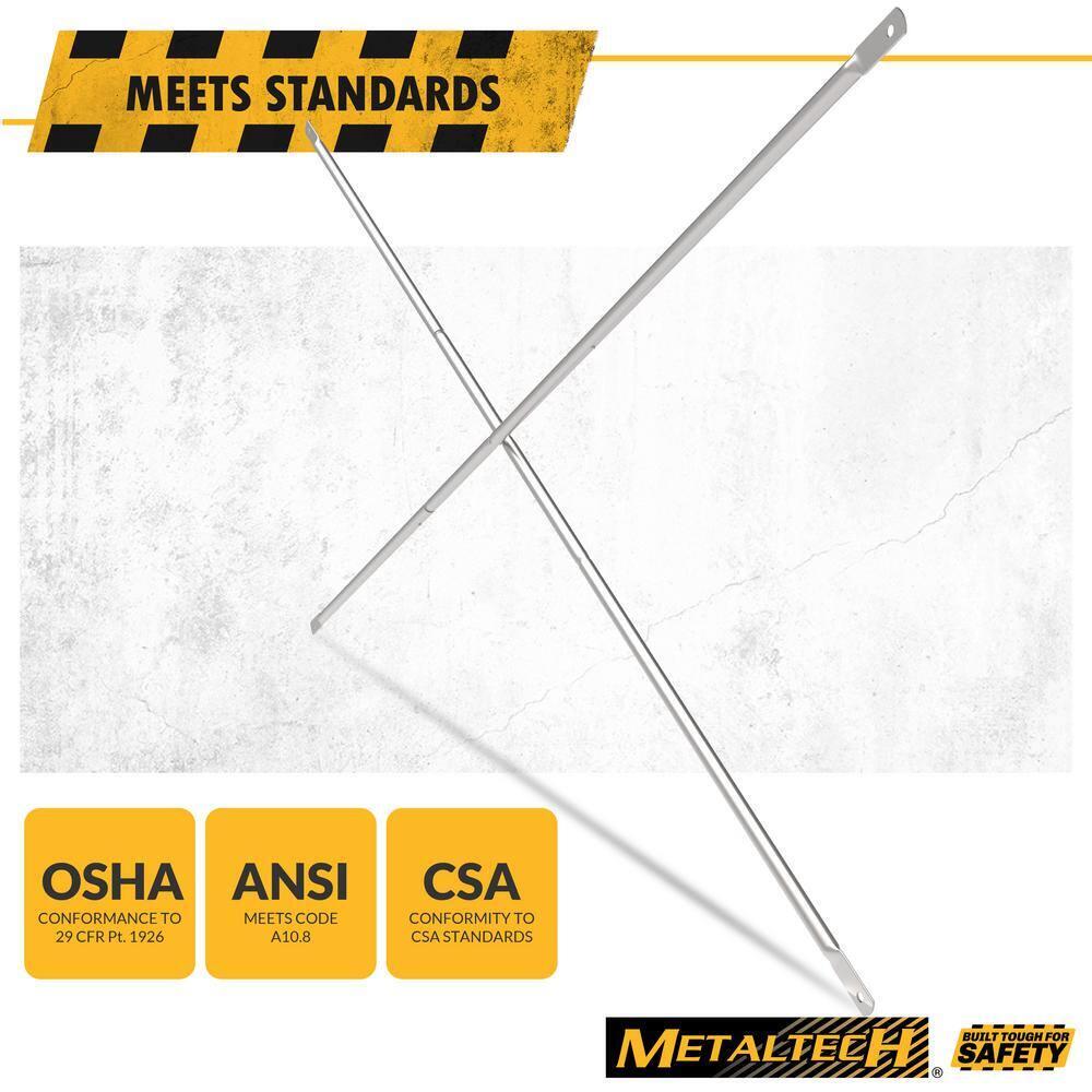 Metaltech 7ft x 4ft Galvanized Steel Scaffolding Cross Brace OSHA Certified