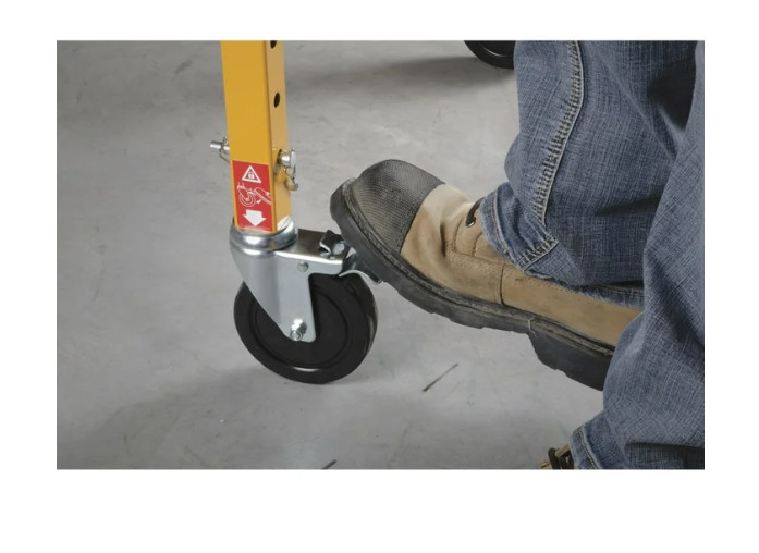 MetalTech 6 Foot Portable Jobsite Series Baker Scaffolding Locking Wheels Yellow